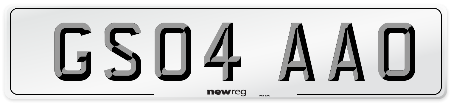 GS04 AAO Number Plate from New Reg